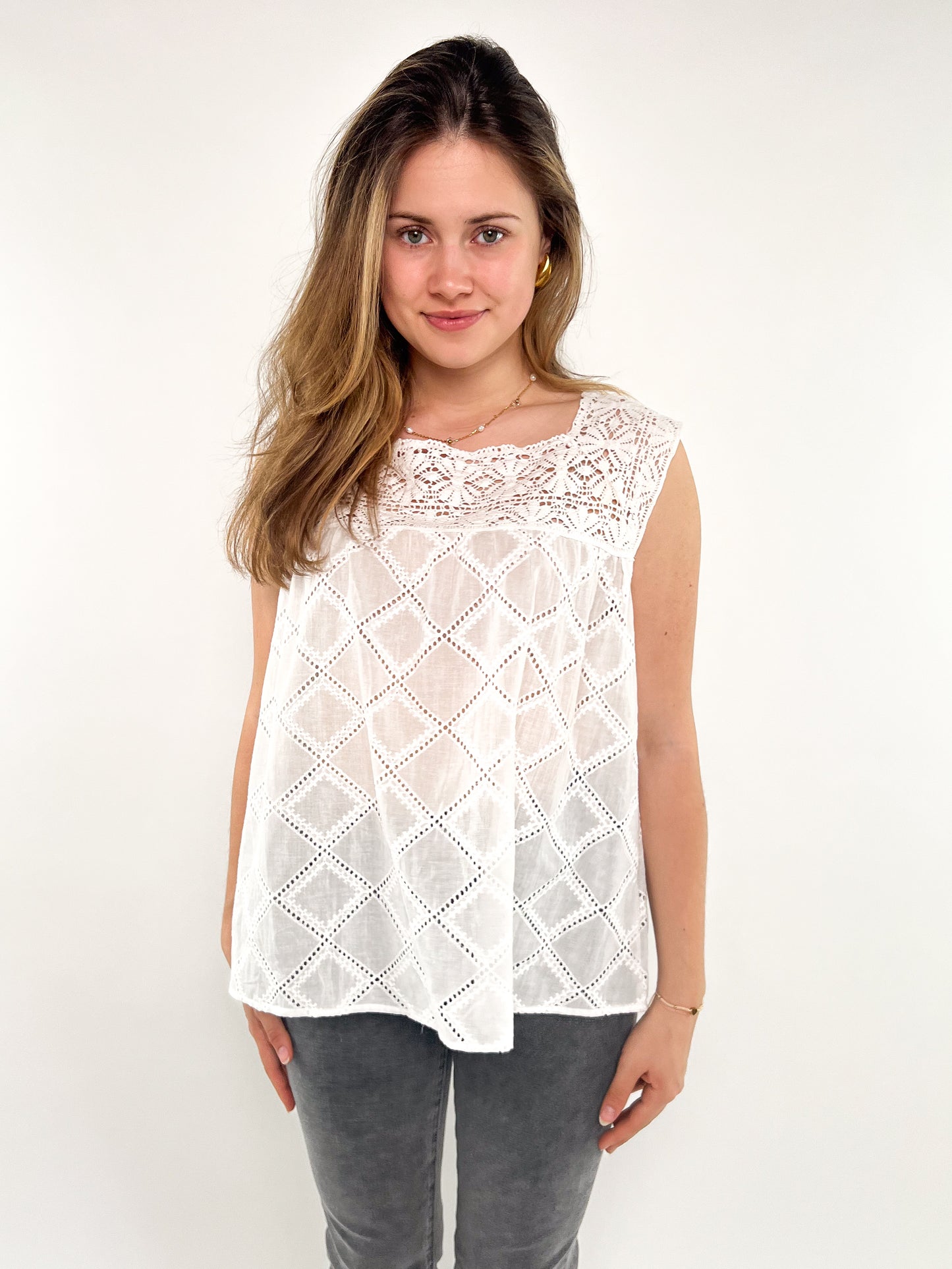 Lace Top Spitze - weiß