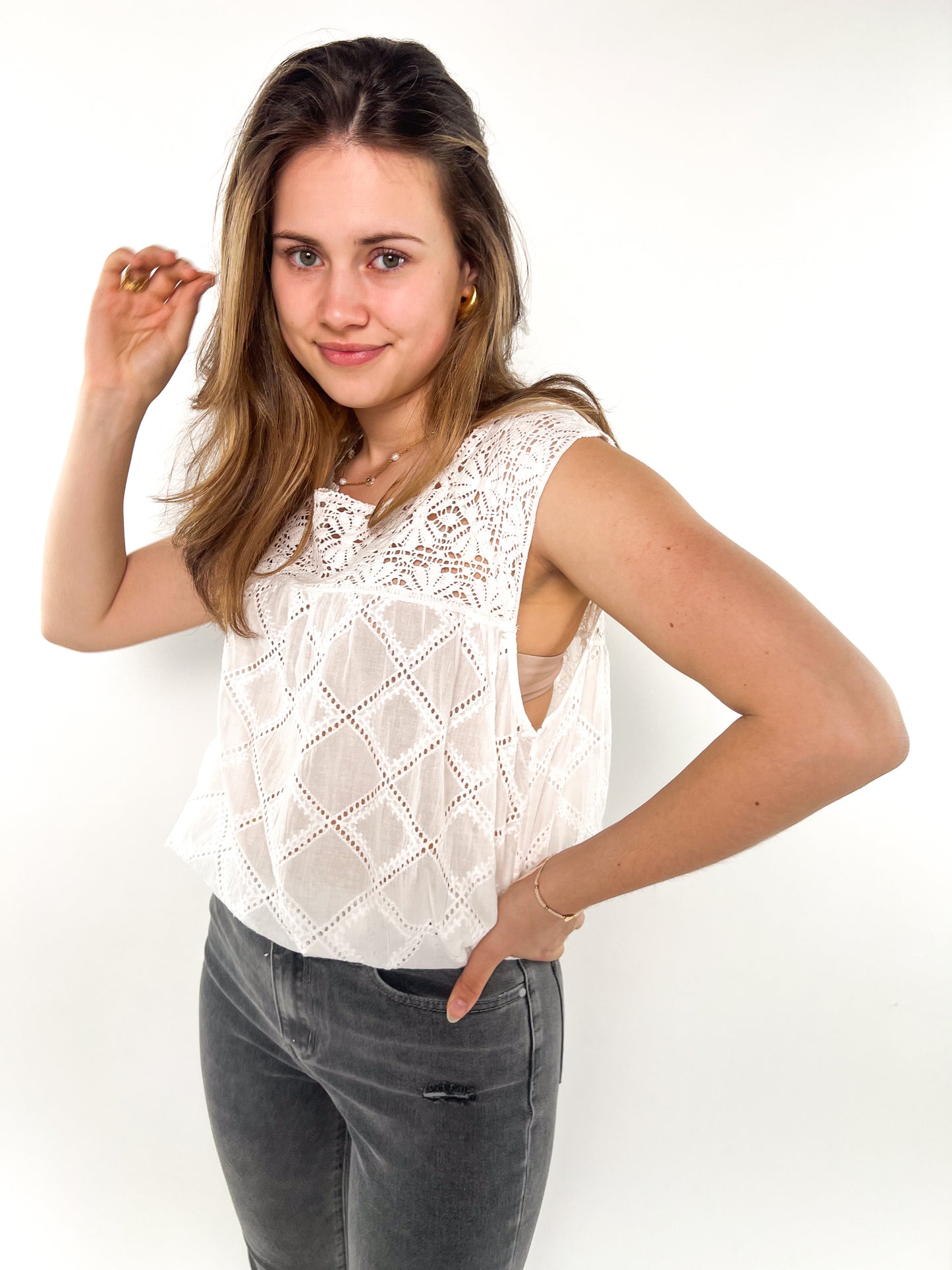 Lace Top Spitze - weiß