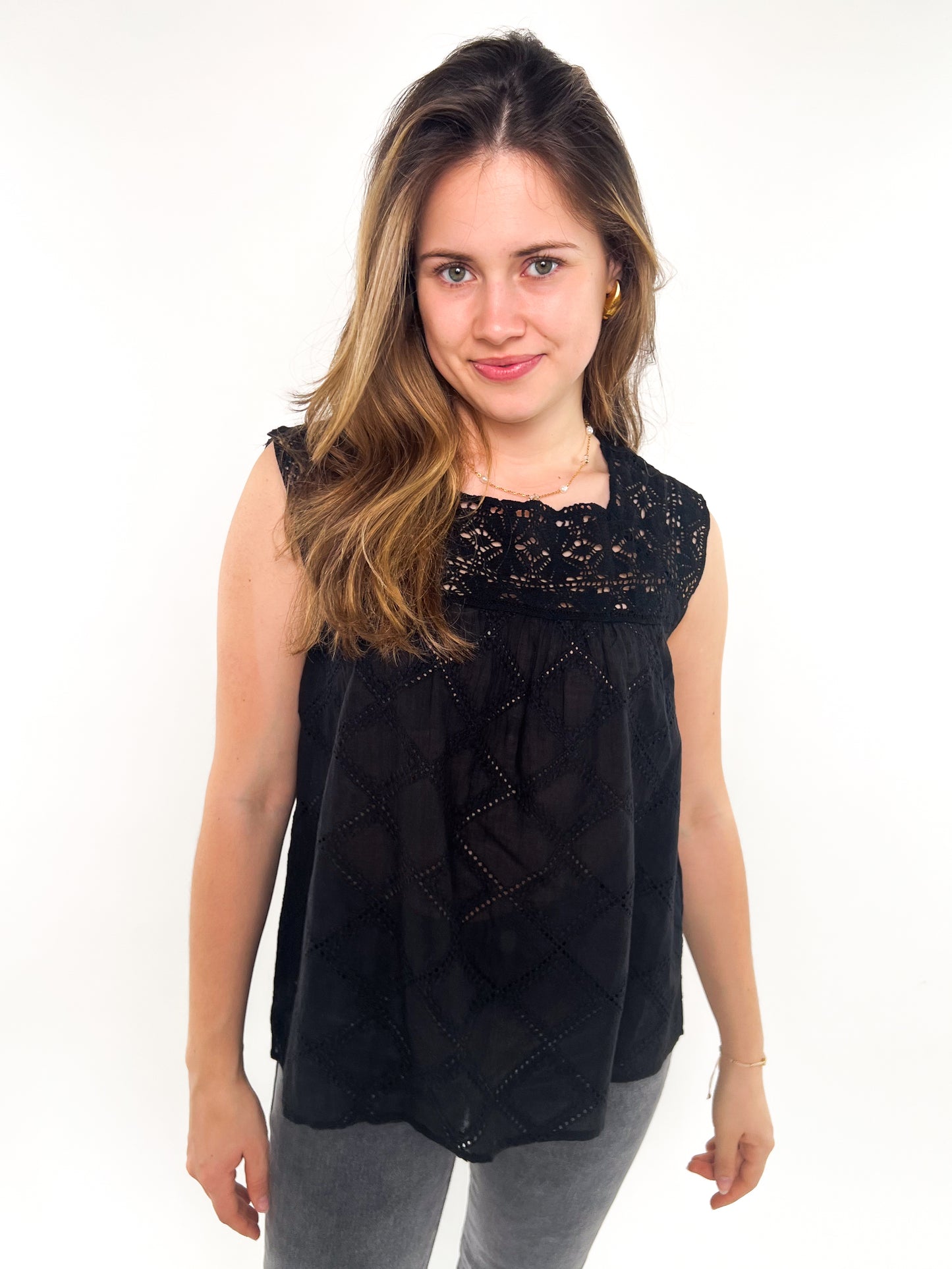 Lace Top Spitze - schwarz