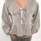 Musselin Bow Cardigan langarm kariert  - beige/braun