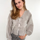 Musselin Bow Cardigan langarm kariert  - beige/braun