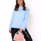 Basic Feinstrick Sweatshirt - Himmelsblau