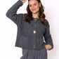 Bouclé Strickjacke Lara - Dunkelgrau