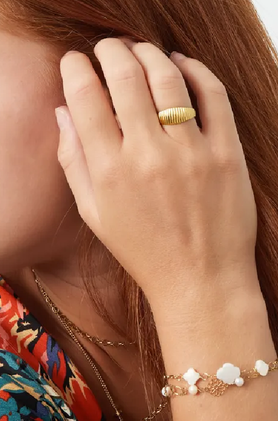 Ring mit Streifen - gold