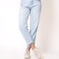 Stripe Vibe Mom Jeans - Light Blue