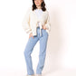 Bow Knit Cardigan Amber - Creme