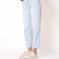 Stripe Vibe Mom Jeans - Light Blue