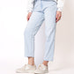 Stripe Vibe Mom Jeans - Light Blue