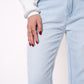 Stripe Vibe Mom Jeans - Light Blue