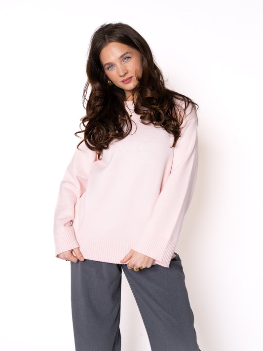 Basic Feinstrick Sweatshirt - Rosa