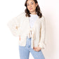 Bow Knit Cardigan Amber - Creme