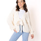 Bow Knit Cardigan Amber - Creme