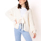 Bow Knit Cardigan Amber - Creme