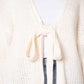 Bow Knit Cardigan Amber - Creme