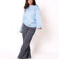 Basic Feinstrick Sweatshirt - Himmelsblau