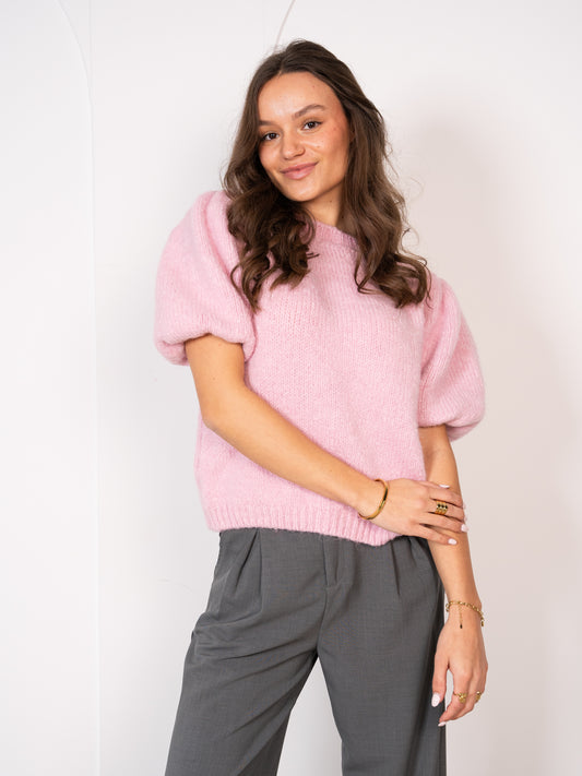 Carissa Volant Strickshirt - Rosa