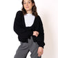 LUCKY DEAL 1229 Bow Knit Cardigan Amber - Schwarz - vom Umtausch ausgeschlossen -