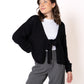 LUCKY DEAL 1229 Bow Knit Cardigan Amber - Schwarz - vom Umtausch ausgeschlossen -