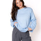 Basic Feinstrick Sweatshirt - Himmelsblau