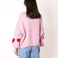 Heart Knit Bow Jacket - Rosa