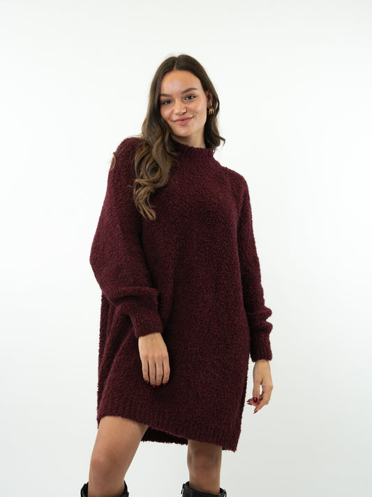 Bouclé Kleid Emma - Bordeaux