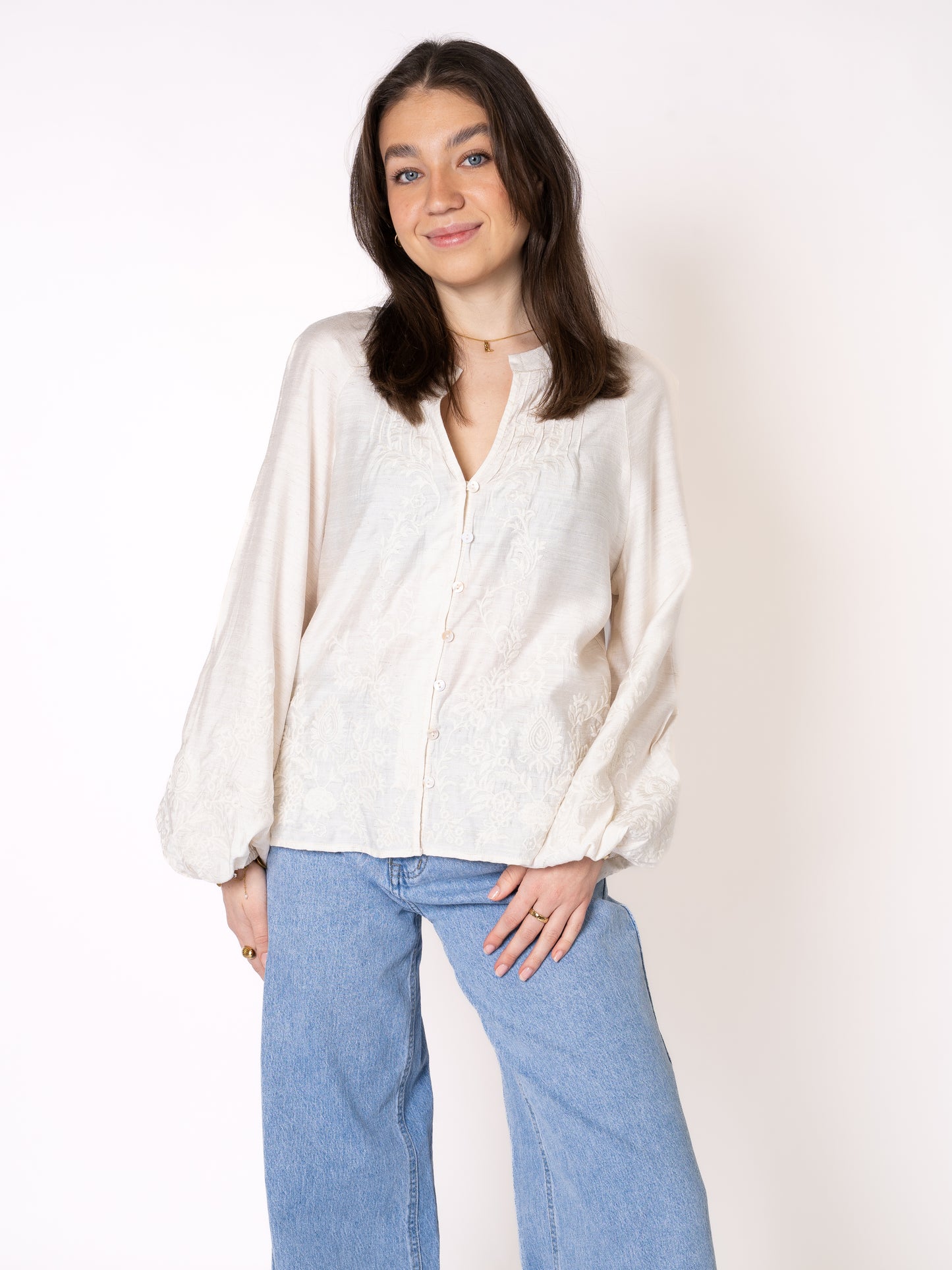 Western Vibes Boho Bluse - Creme