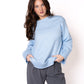 Basic Feinstrick Sweatshirt - Himmelsblau