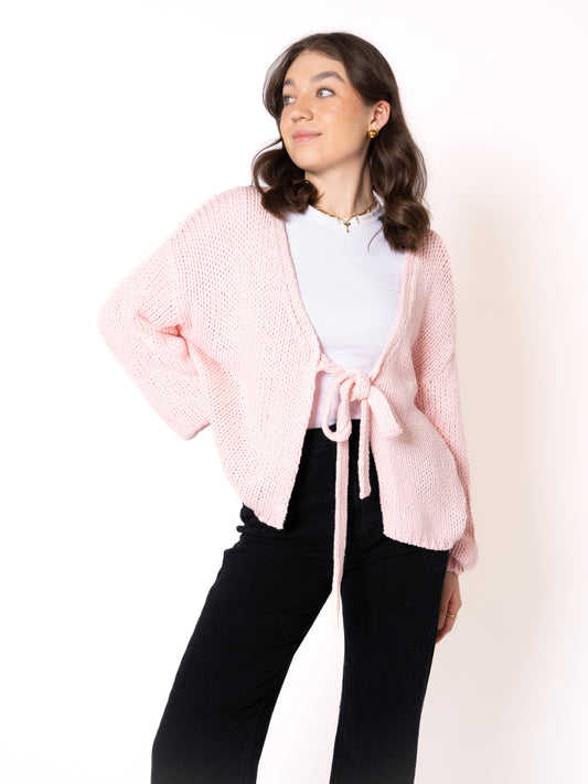 Bow Knit Cardigan Amber - Rosa