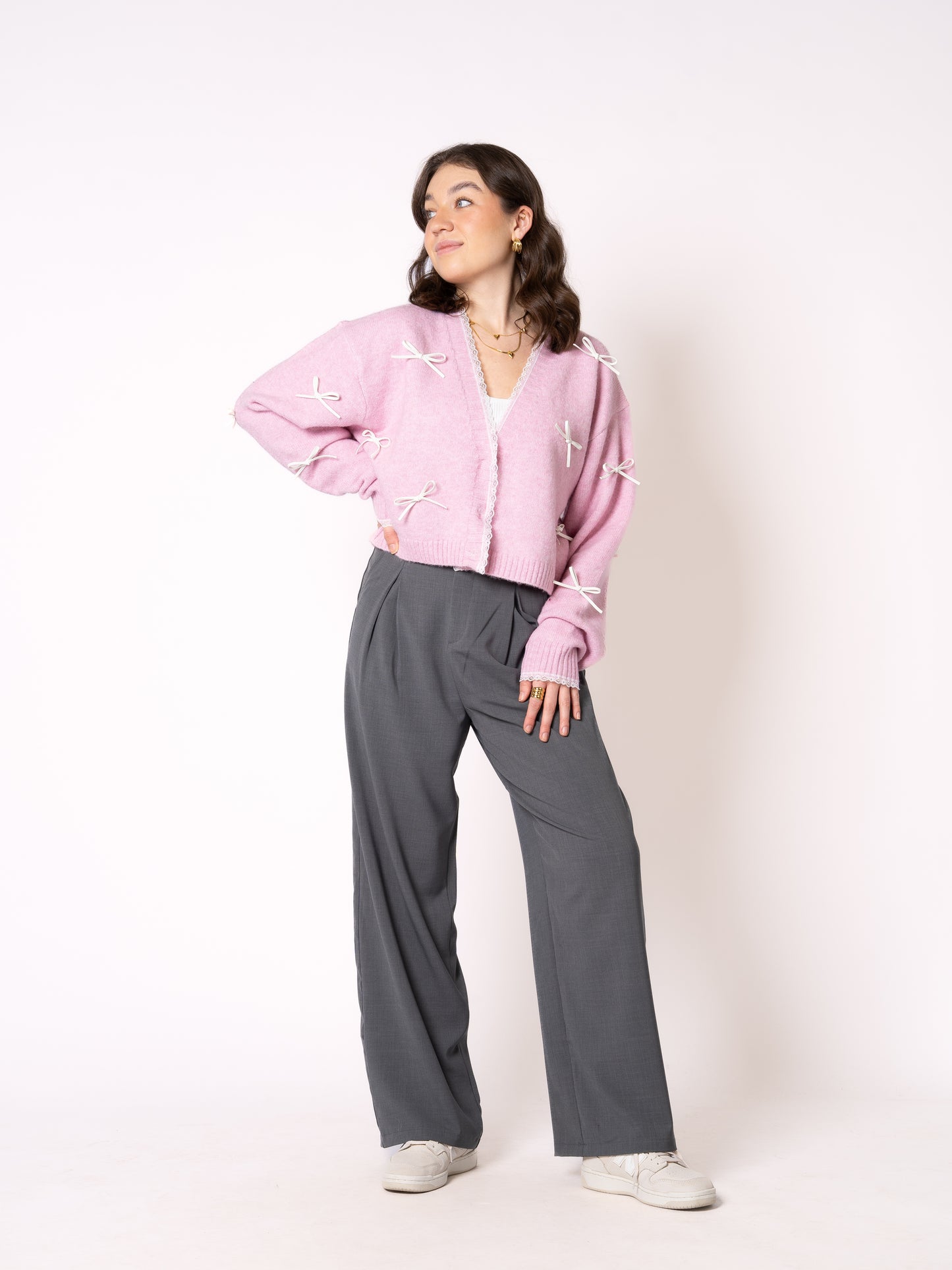 Pretty in Bow Knit Jacket - Rosa