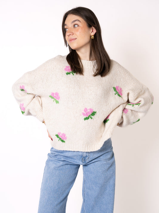 A Thousand Roses Sweater - Creme