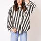 Musselinbluse Bold Stripes - Schwarz/Creme