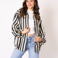 Musselinbluse Bold Stripes - Schwarz/Creme