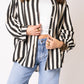 Musselinbluse Bold Stripes - Schwarz/Creme