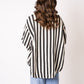 Musselinbluse Bold Stripes - Schwarz/Creme