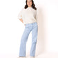 Stripe Vibe Wide Leg Jeans - Light Blue