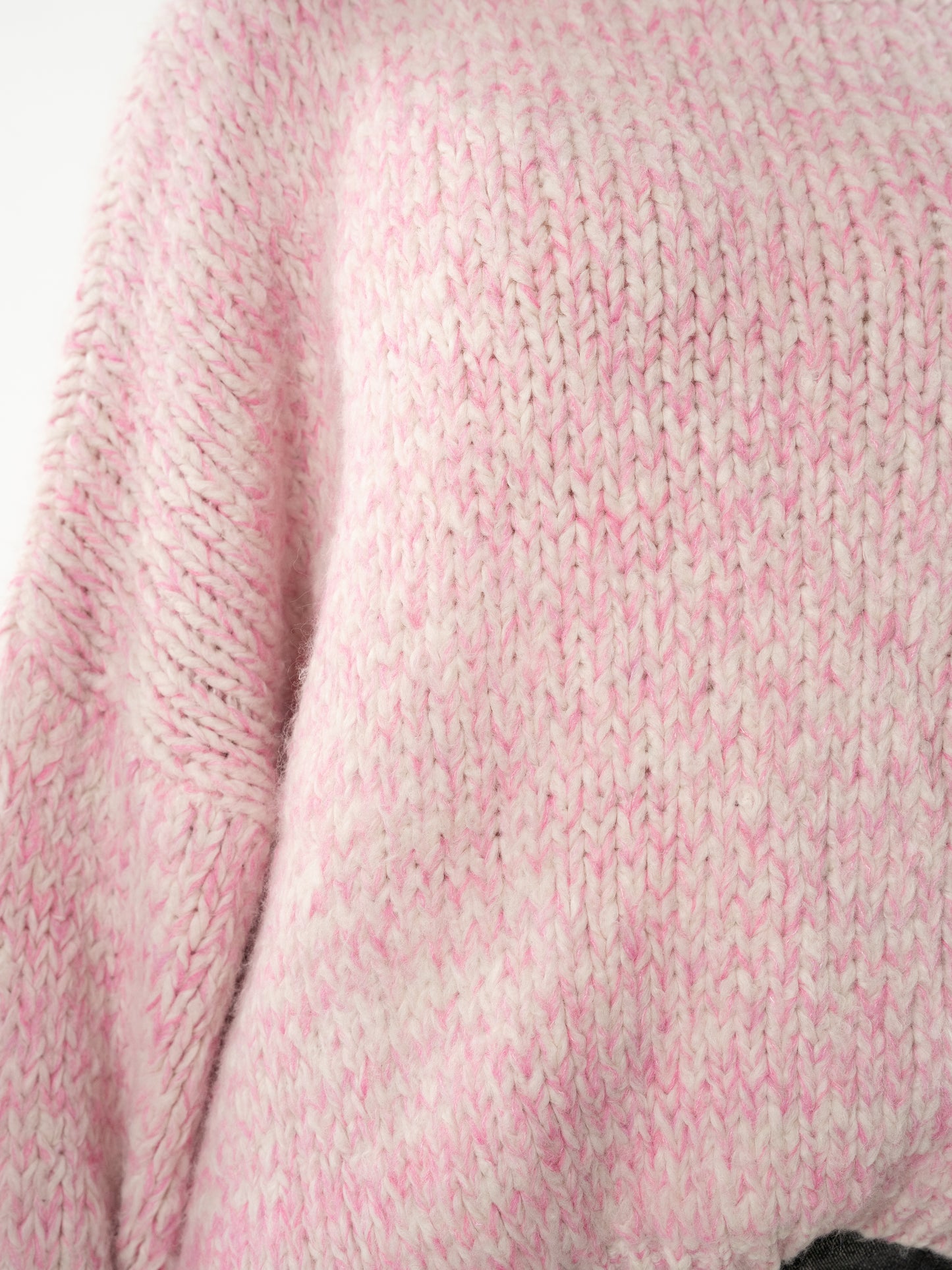 Strickpullover Stella - Rosa mit Weiß