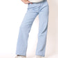 Stripe Vibe Wide Leg Jeans - Light Blue