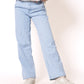 Stripe Vibe Wide Leg Jeans - Light Blue