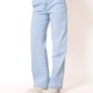 Stripe Vibe Wide Leg Jeans - Light Blue