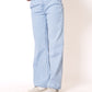 Stripe Vibe Wide Leg Jeans - Light Blue