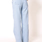 Stripe Vibe Wide Leg Jeans - Light Blue