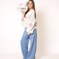 Meadow Magic Flower Sweater - Creme