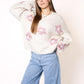 Meadow Magic Flower Sweater - Creme