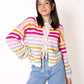 Rainbow Striped Strickcardigan