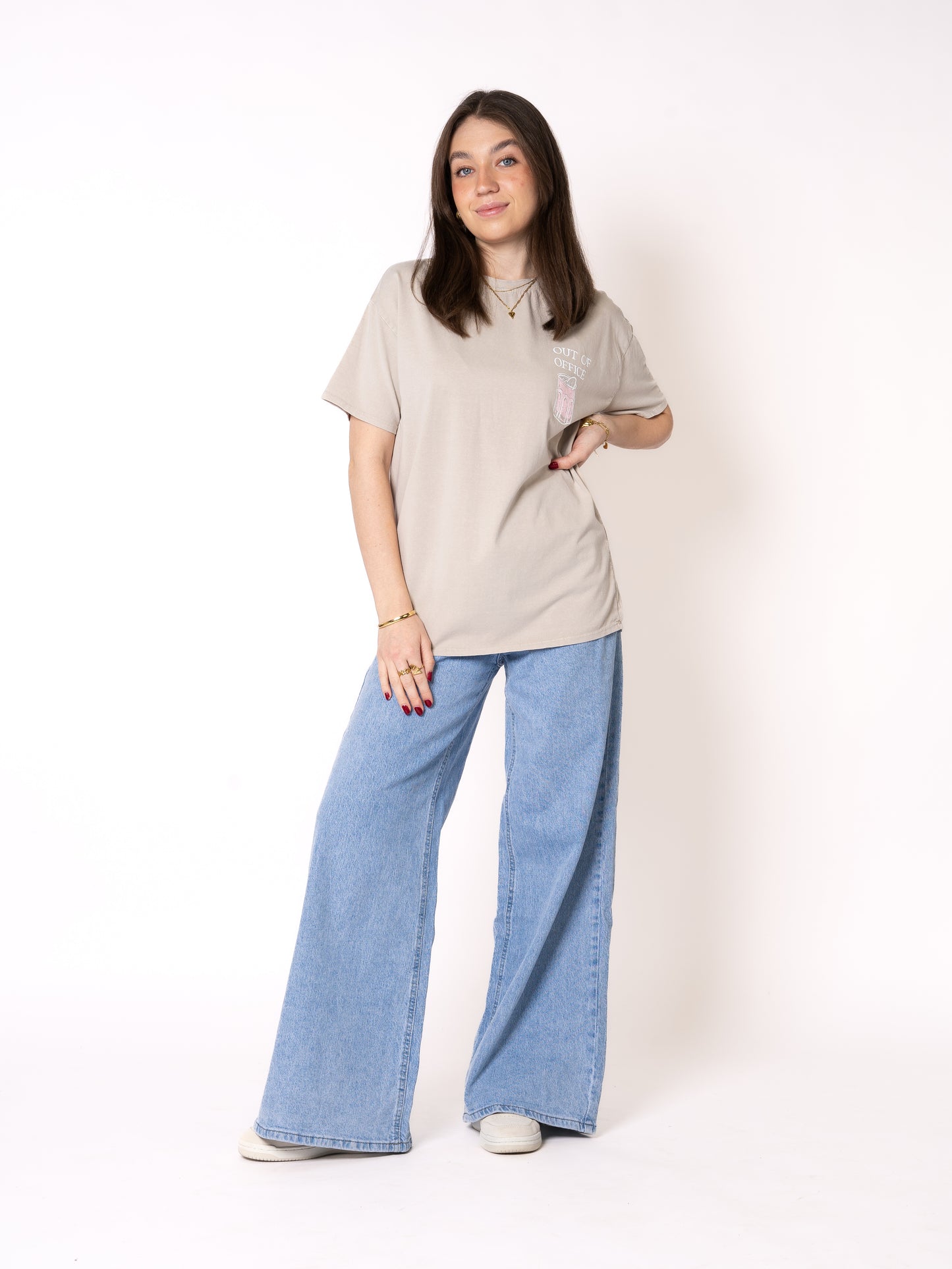 OUT OF OFFICE Oversize T-Shirt - Beige