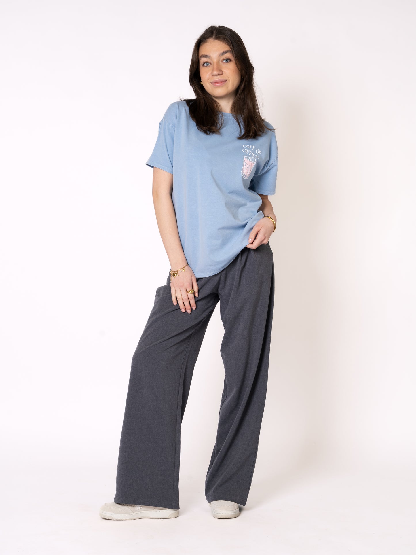 OUT OF OFFICE Oversize T-Shirt - Blau