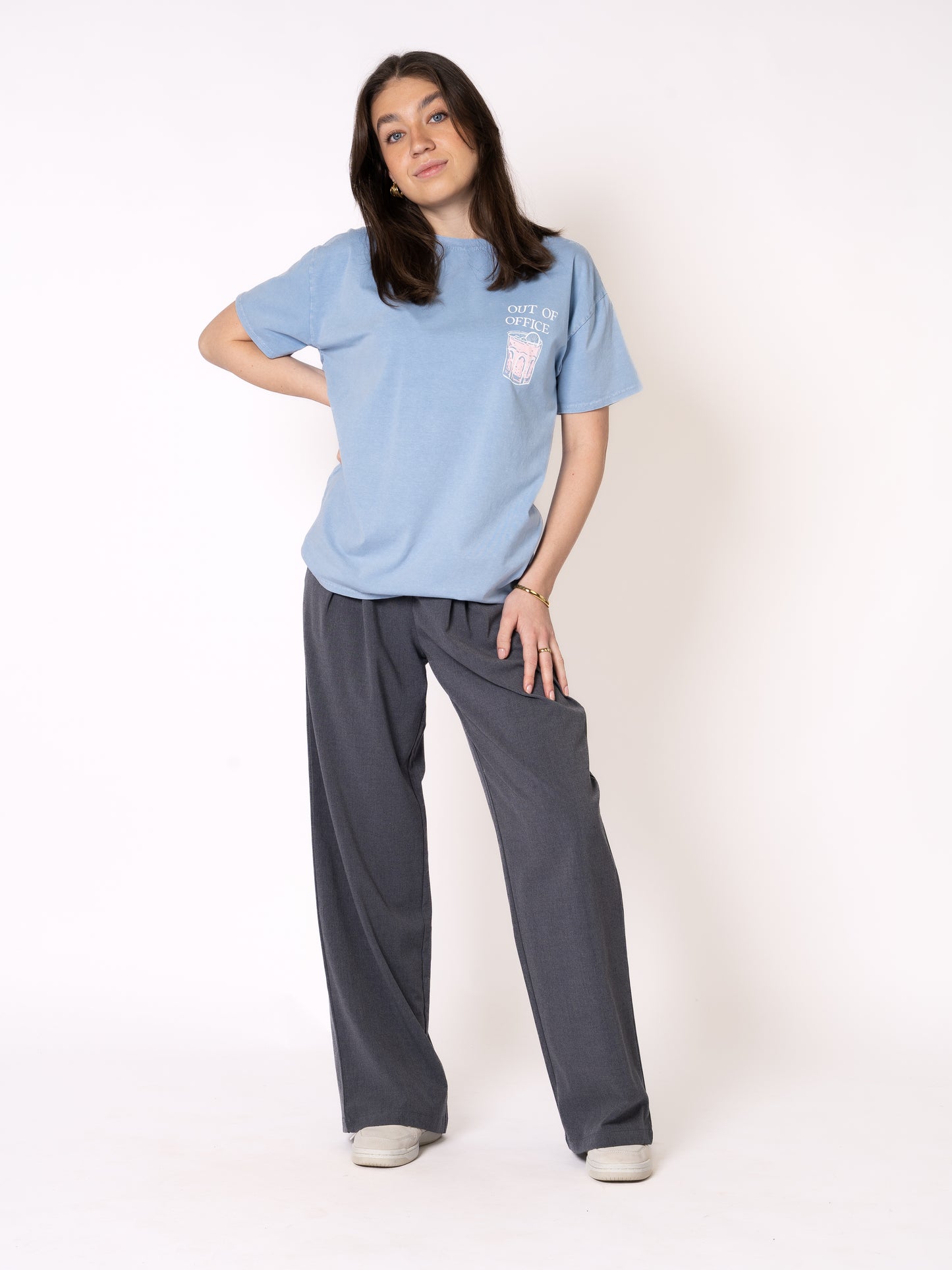 OUT OF OFFICE Oversize T-Shirt - Blau