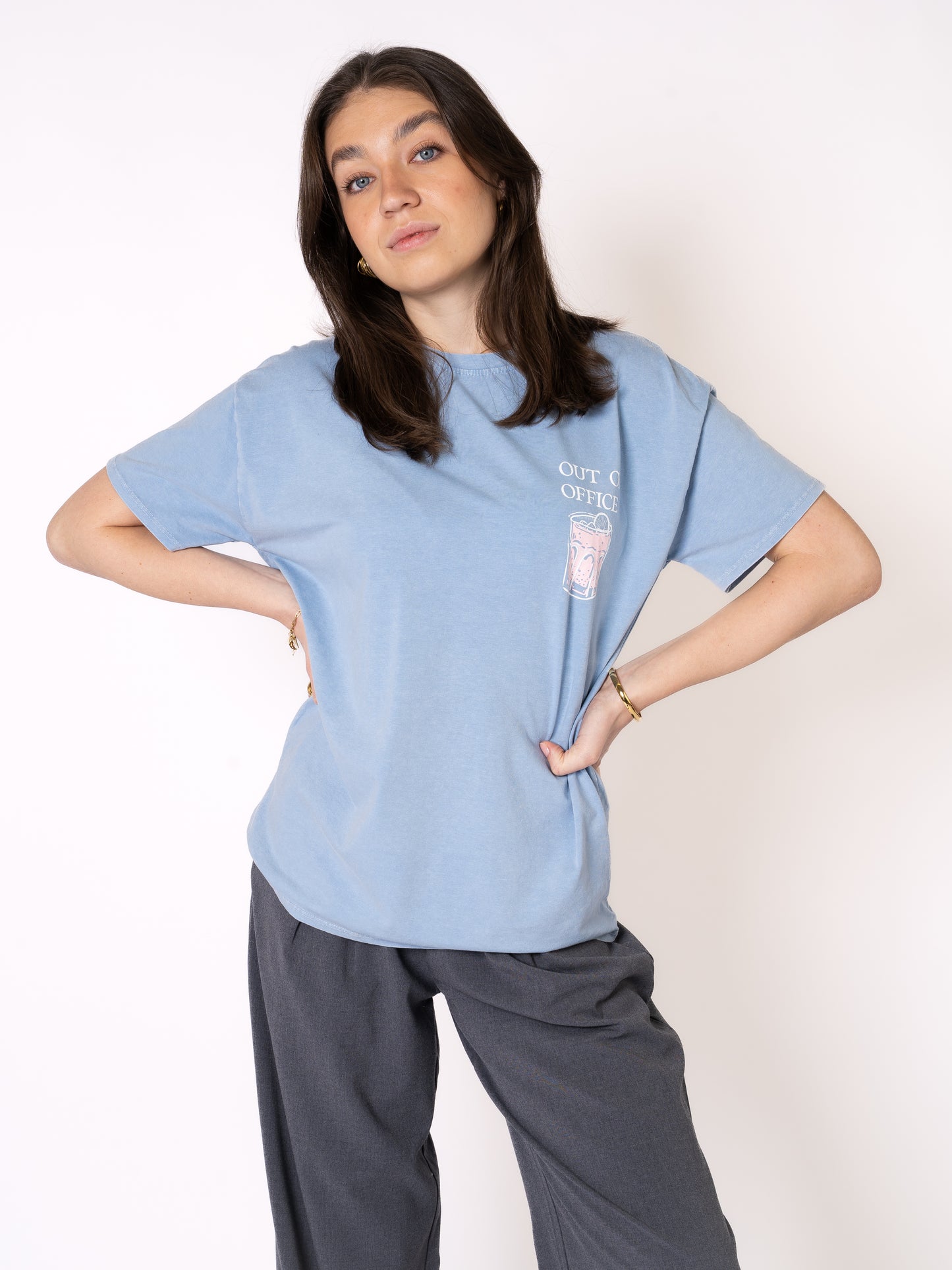 LUCKY DEAL 1236 OUT OF OFFICE Oversize T-Shirt - Blau - vom Umtausch ausgeschlossen -