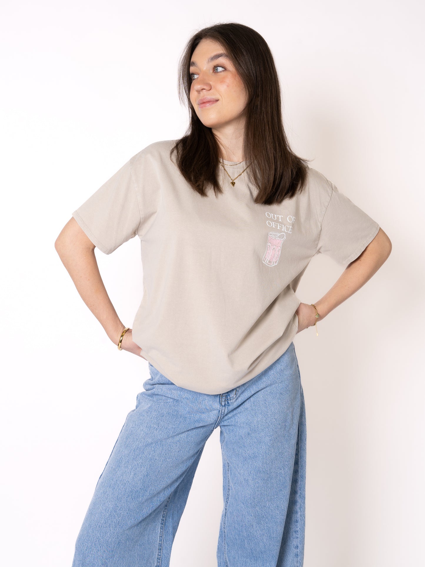 OUT OF OFFICE Oversize T-Shirt - Beige