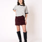 Velvet Mini Skirt - Bordeaux